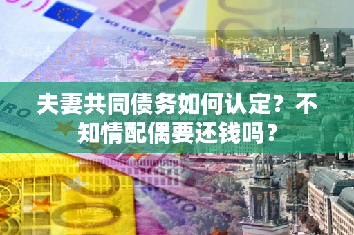 济南夫妻共同债务如何认定？不知情配偶要还钱吗？