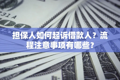 济南担保人如何起诉借款人？流程注意事项有哪些？